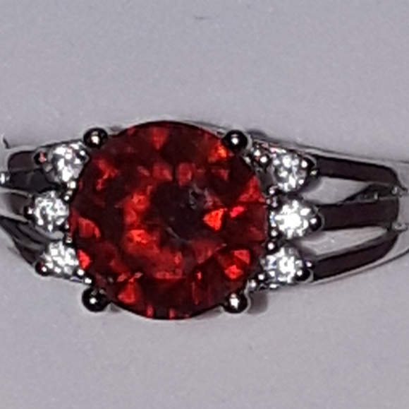 Sterling & Sapphire and Ruby Ring - Picture 4 of 6